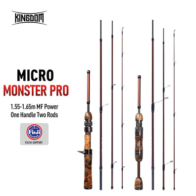 Kingdom Micro Monster Pro Air Casting/Spinning Rod 4PC 1.55m-1.65m UL UL+ Power MF Action